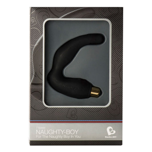 ROCKS-OFF - NAUGHTY-BOY MASAJEADOR DEL PUNTO G MASCULINO 7 V NEGRO – vista 2