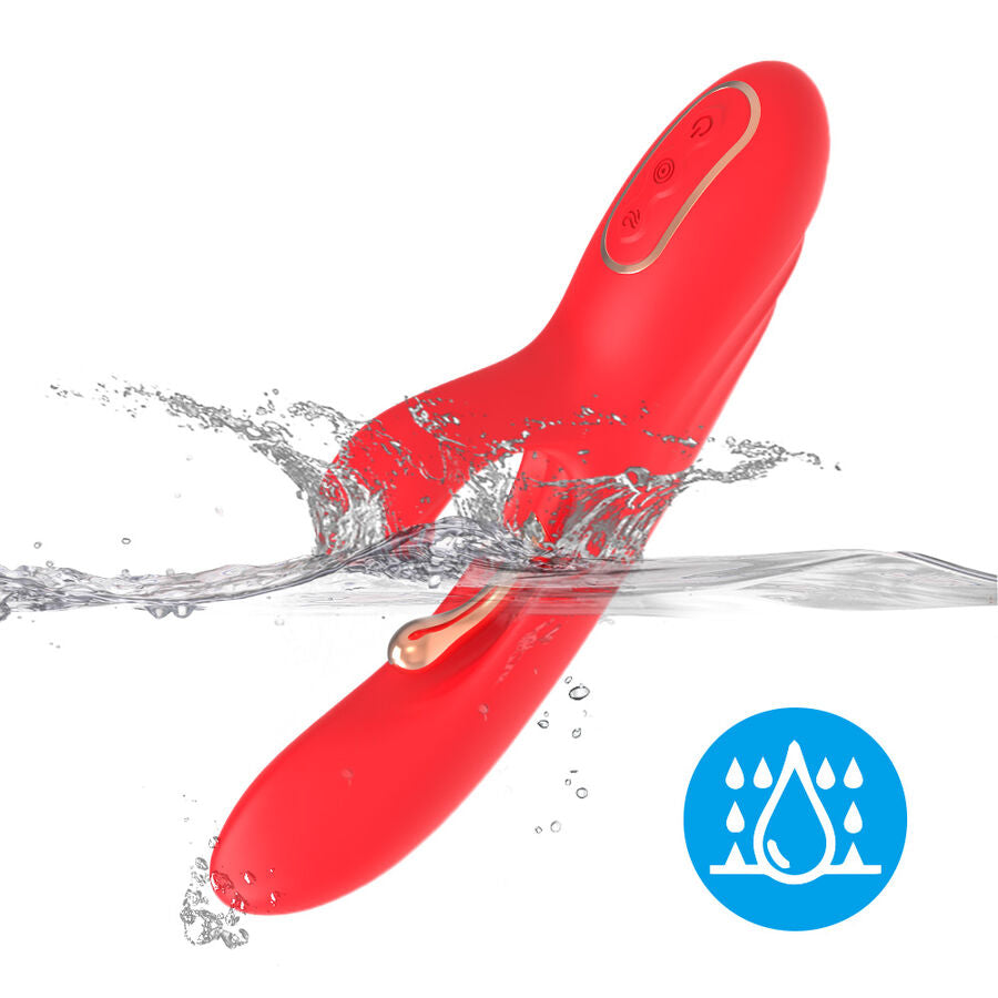 ARMONY - VIBRADOR ESTIMULADOR PUNTO G Y CLÍTORIS CON LENGUA OSCILANTE ROJO