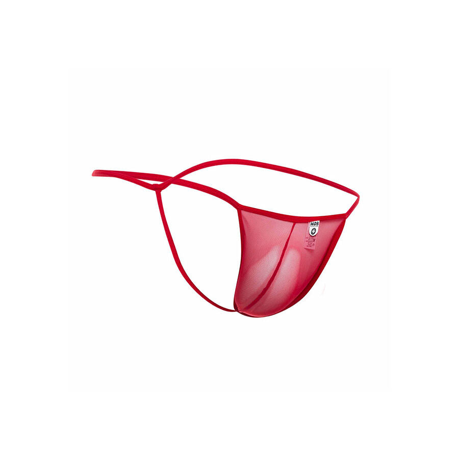 MOB - TANGA TRANSPARENTE CON FORMA DE T ROJO TALLA L/XL