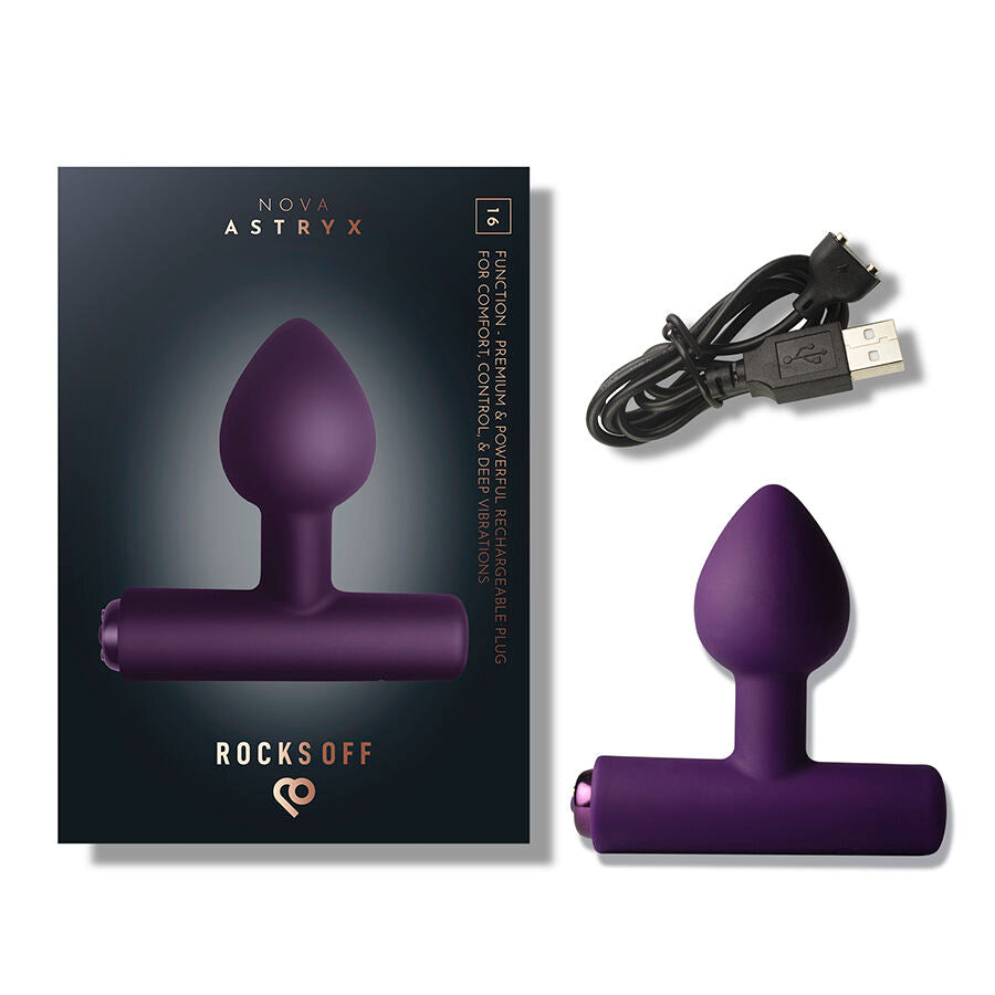 ROCKS-OFF - NOVA ASTRYX PREMIUM PLUG ANAL RECARGABLE 16 FUNCIONES VIOLETA