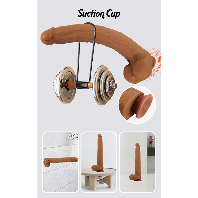 PRETTY LOVE - VIGGO DILDO REALISTA TACTO SUAVE CON PIEL DESLIZANTE 36,5 CM MARRÓN