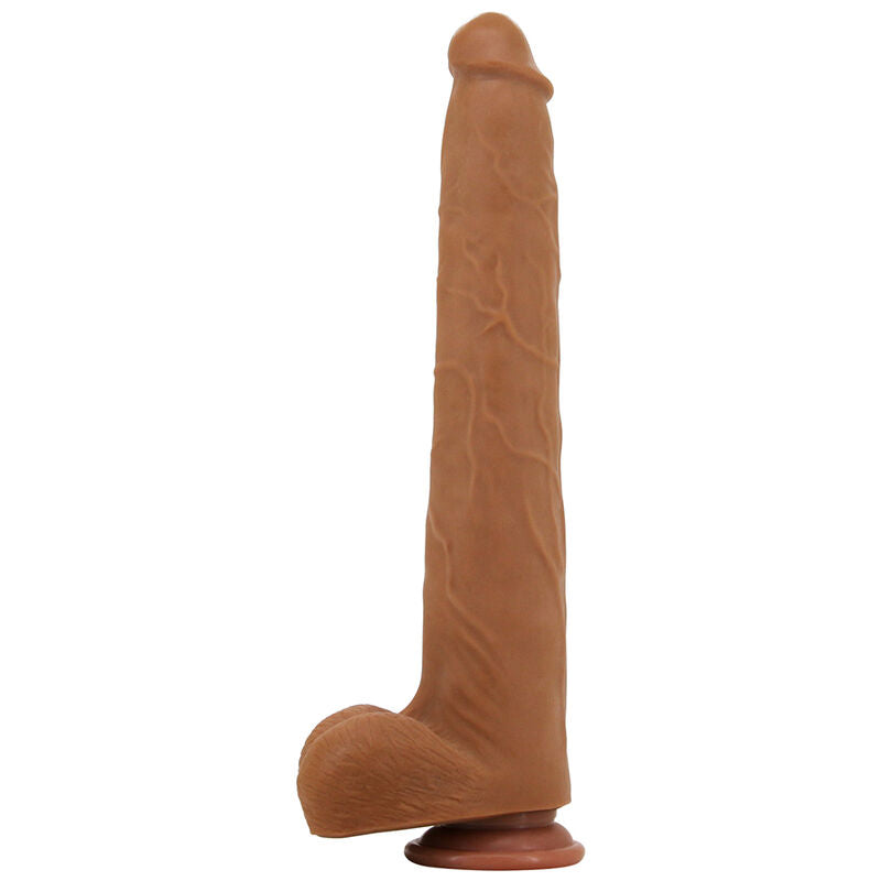 PRETTY LOVE - VIGGO DILDO REALISTA TACTO SUAVE CON PIEL DESLIZANTE 36,5 CM MARRÓN