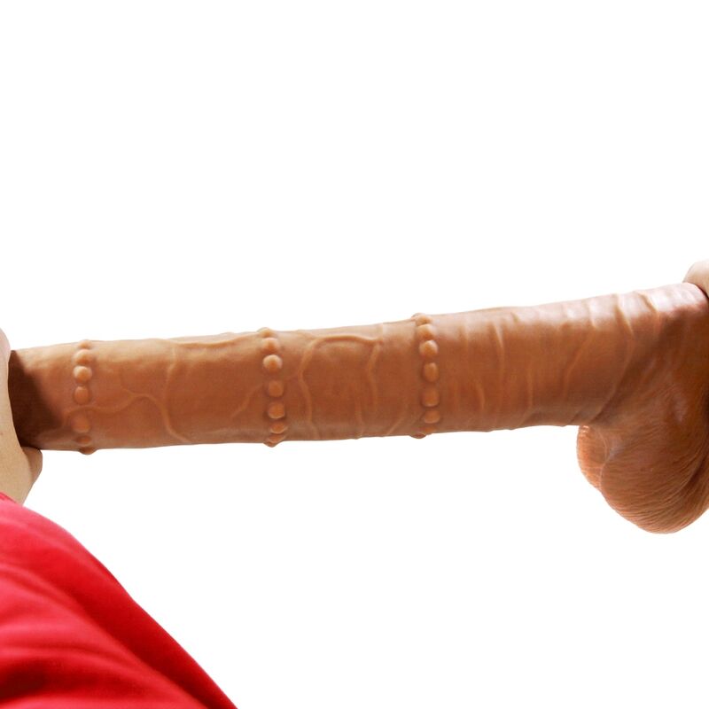 PRETTY LOVE - BRAM DILDO REALISTA TACTO SUAVE CON PIEL DESLIZANTE 40 CM MARRÓN