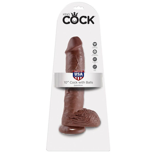 KING COCK - 10 PENE REALÍSTICO MARRÓN 26.5 CM – vista 2