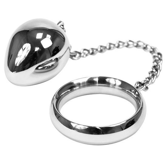 METAL HARD - COCK RING 40MM + CADENA CON BOLA METAL