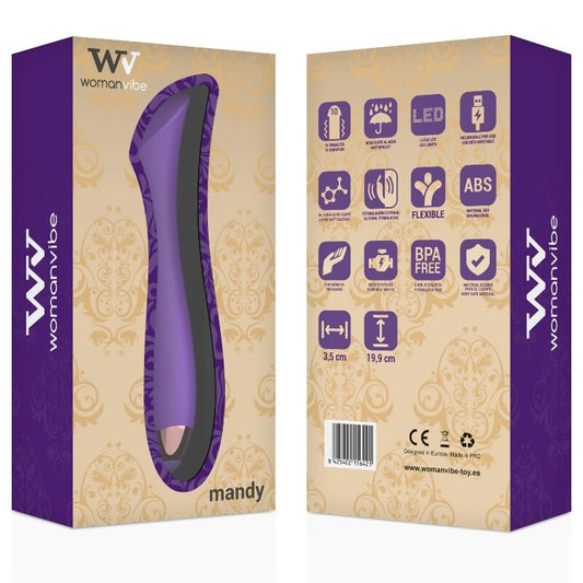WOMANVIBE - MANDY VIBRADOR RECARGABLE SILICONA PUNTO "K" – vista 2
